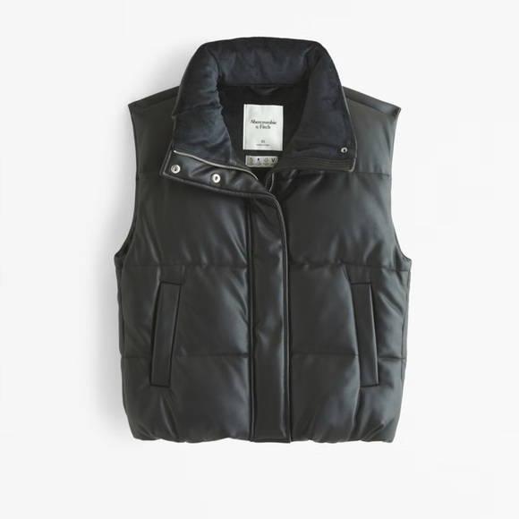 Abercrombie & Fitch Black Vegan Leather Jacket - Picture 1 of 4